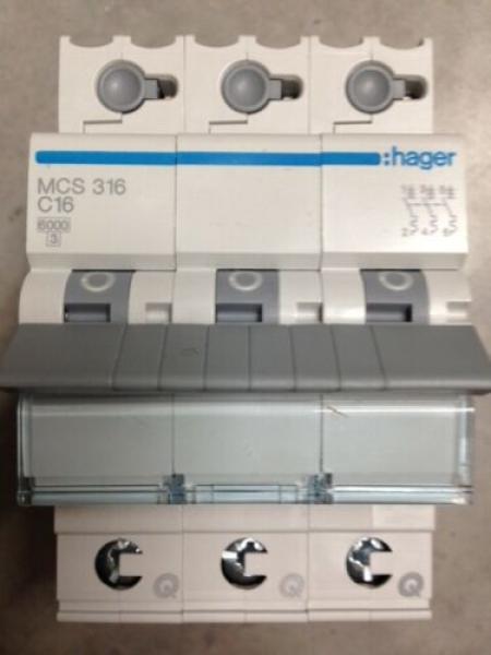 Hager MCS316 Leitungsschutzschalter 16A, 3polig mit QuickConnect